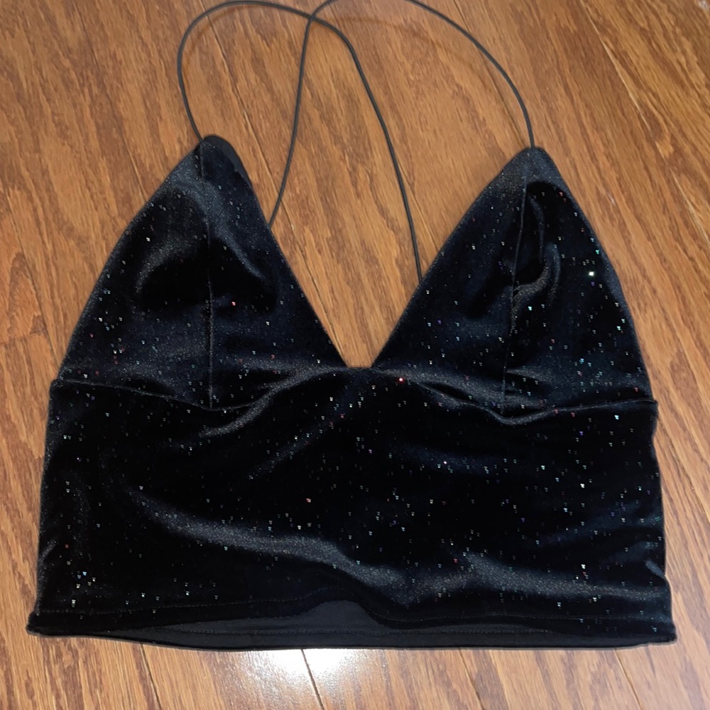 Sparkly black crop top